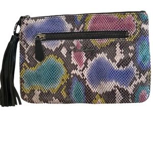 Aimee Kestenberg Reptile Print Leather Clutch